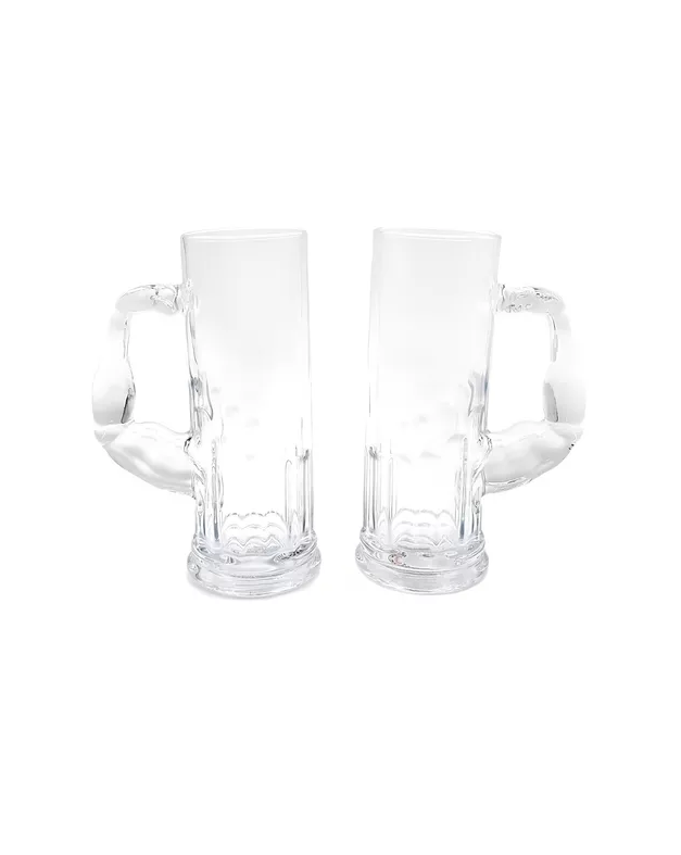 VASOS CERVECEROS SET 2 PIEZAS SHOP 550ML VIDRIO BLANCO - 2