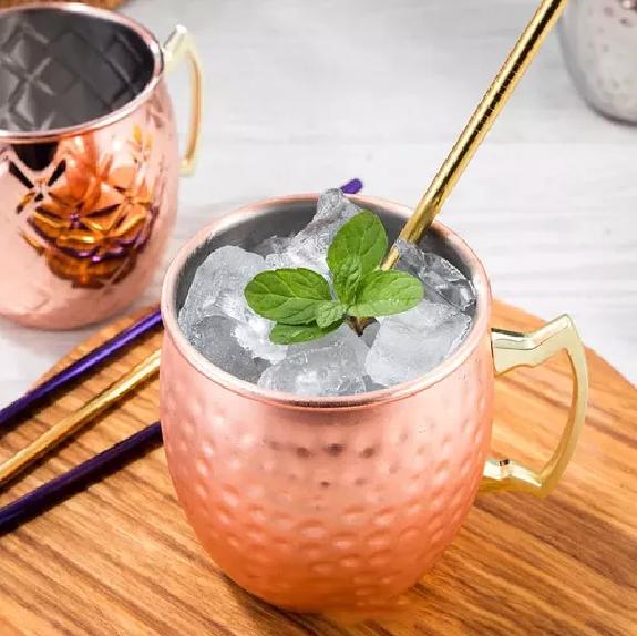 TAZA COBRE JUEGO 2 VASOS MOSCOW MULE COCKTAIL 500ML - 3