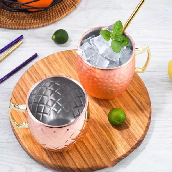 TAZA COBRE JUEGO 2 VASOS MOSCOW MULE COCKTAIL 500ML - 6