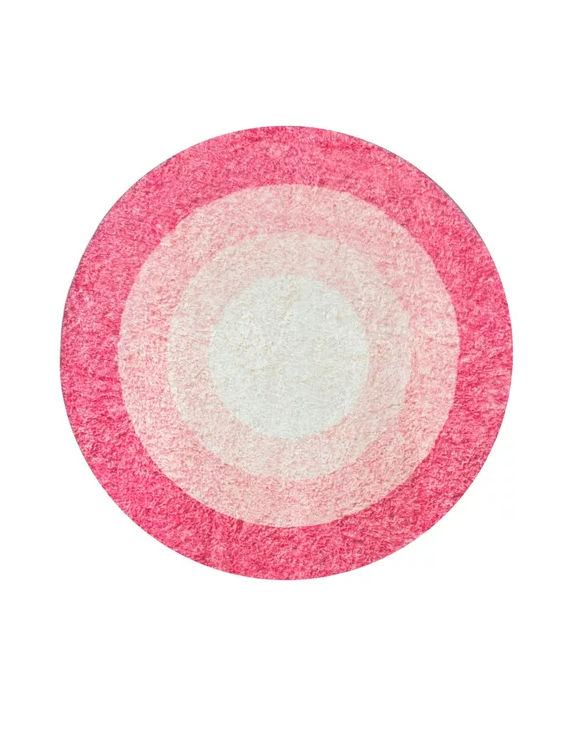 ALFOMBRA REDONDA 100 CM SUPER SUAVE CIRCULOS FUCSIA - 1