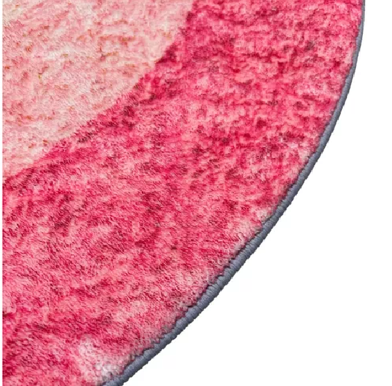 ALFOMBRA REDONDA 100 CM SUPER SUAVE CIRCULOS FUCSIA - 2