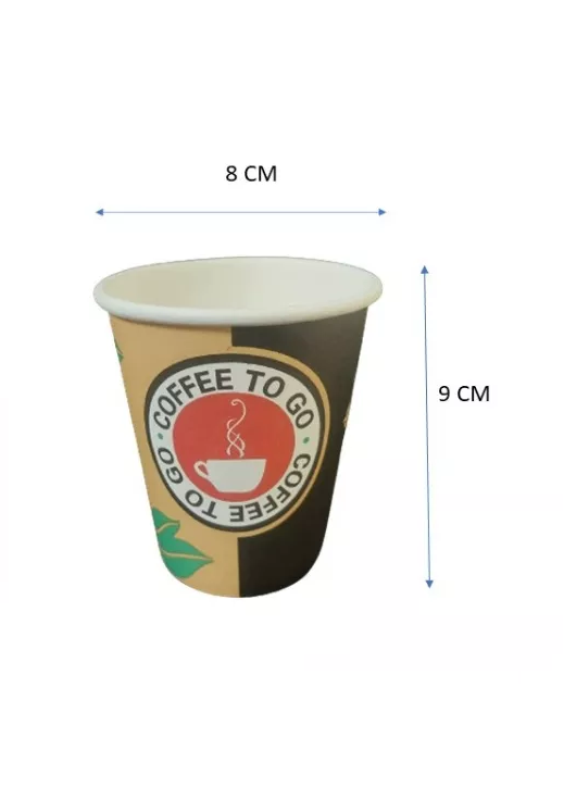 1000 VASOS CARTÓN DESECHABLE CAFÉ SIN TAPA 8OZ - 2