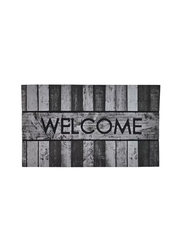 ALFOMBRA LIMPIAPIÉS FELPUDO DE ENTRADA WELCOME GRIS - 1