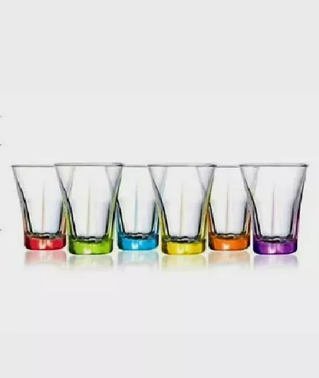SET 6 VASOS SHOT TEQUILA CORTOS VIDRIO TRANSPARENTE - 4