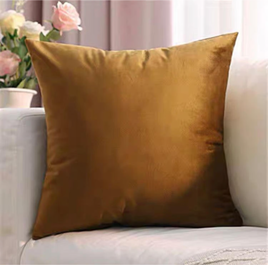 FUNDA PARA COJÍN VELVET TERCIOPELO LISO EN VARIEDAD DE COLORES - BRONCE - 2