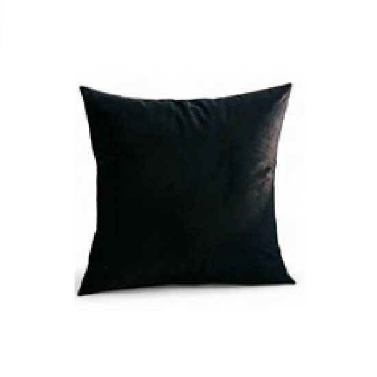 FUNDA PARA COJÍN VELVET TERCIOPELO LISO EN VARIEDAD DE COLORES - EN COLOR NEGRO - 1