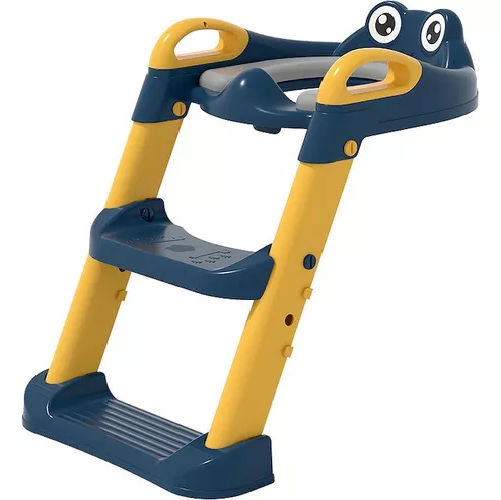 ESCALERA PARA NIÑOS PARA INODORO, ASIENTO ENTRENADOR DE BAÑO, COLOR AZUL - 1