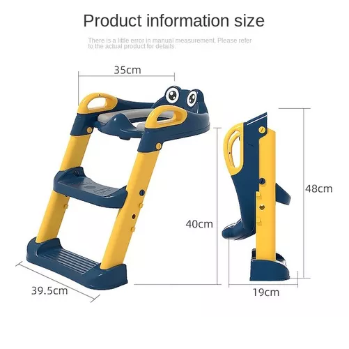 ESCALERA PARA NIÑOS PARA INODORO, ASIENTO ENTRENADOR DE BAÑO, COLOR AZUL - 3