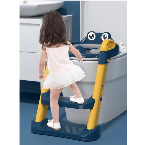 ESCALERA PARA NIÑOS PARA INODORO, ASIENTO ENTRENADOR DE BAÑO, COLOR AZUL - 7