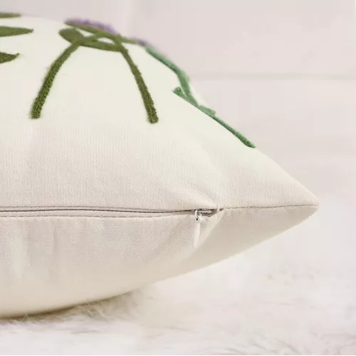 PACK DE 4 FUNDAS PARA COJINES SIN RELLENO CON DISEÑOS BORDADOS VERDE - 4