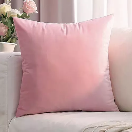 FUNDA PARA COJÍN VELVET TERCIOPELO LISO EN VARIEDAD DE COLORES - ROSADO - 2