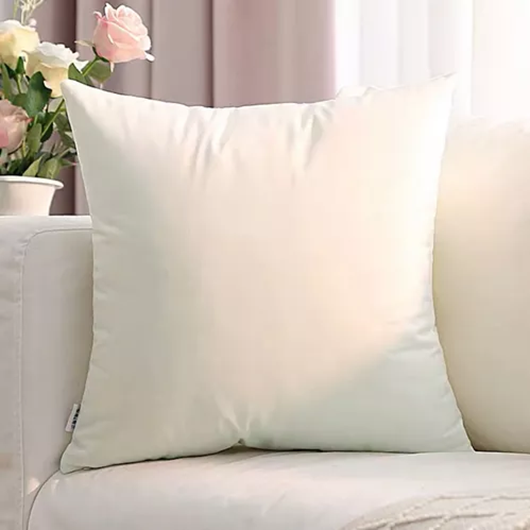 FUNDA PARA COJÍN VELVET TERCIOPELO LISO EN VARIEDAD DE COLORES - EN COLOR BLANCO - 2