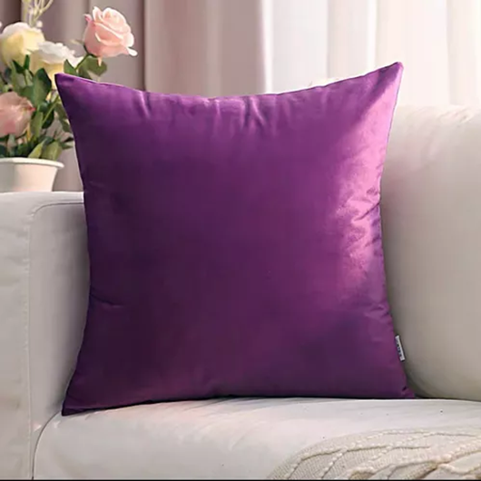 FUNDA PARA COJÍN VELVET TERCIOPELO LISO EN VARIEDAD DE COLORES - MORADO - 2
