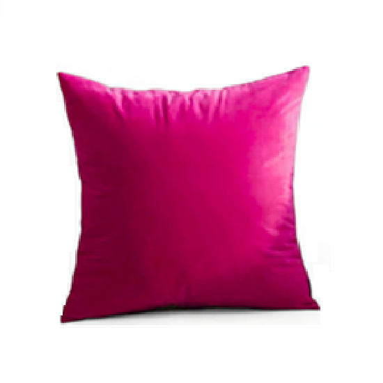 FUNDA PARA COJÍN VELVET TERCIOPELO LISO EN VARIEDAD DE COLORES - FUCSIA - 1