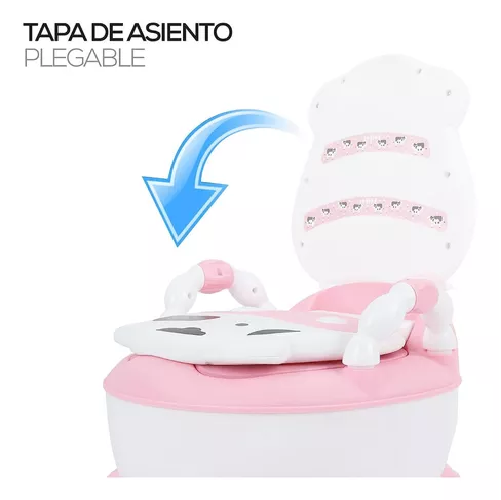 PELELA BACINICA BAÑO INFANTIL PARA NIÑOS, DISEÑO DE VAQUITA, COLOR ROSA, CON COJÍN - 8