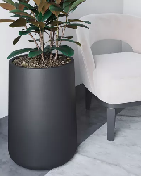 MACETERO GRANDE PLÁSTICO AMALFI MODELO GOTA N55 60L NEGRO - 4