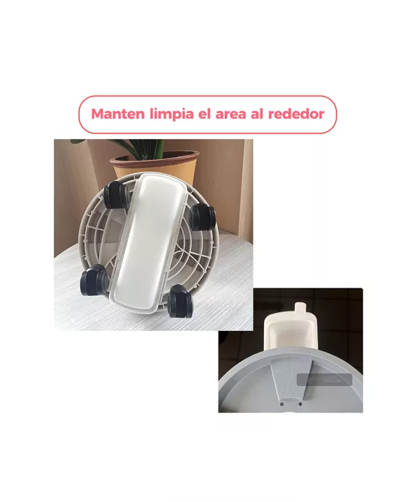 PORTA MACETA BASE MÓVIL CON RUEDAS Y BANDEJA DRENAJE 30CM X 3 - 6