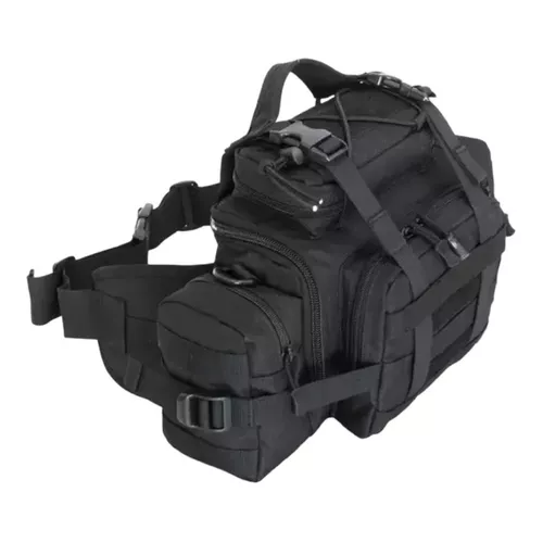 BOLSO BANANO GIGANTE TIPO BOTIQUÍN TÁCTICO MILITAR EN COLOR NEGRO - 1