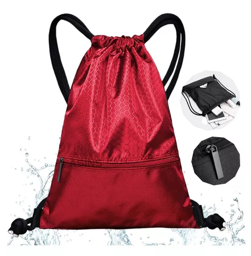 BOLSO TIPO MORRAL DEPORTIVO A PRUEBA DE AGUA CON CIERRE EN COLOR ROJO - 2