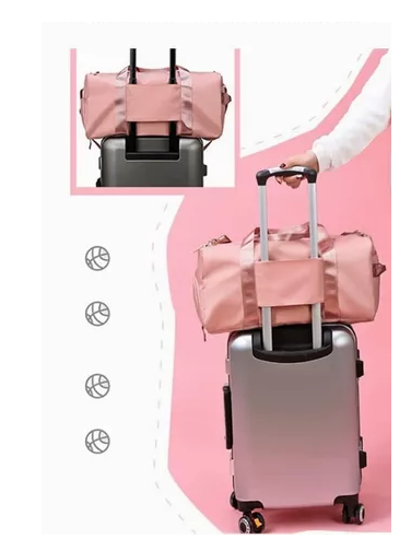 BOLSA DE GRAN CAPACIDAD PARA VIAJES Y DEPORTES, COLOR ROSADO - 3