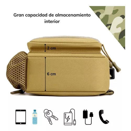 BOLSO TÁCTICO IMPERMEABLE BANANO BANDOLERO CON CARGA USB - 4