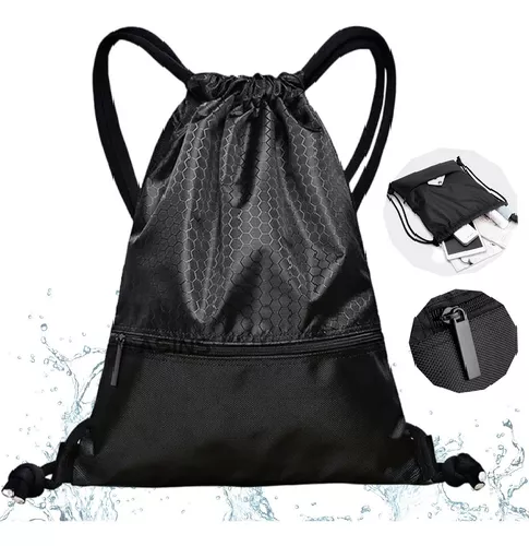 BOLSO TIPO MORRAL DEPORTIVO A PRUEBA DE AGUA CON CIERRE EN COLOR NEGRO - 2