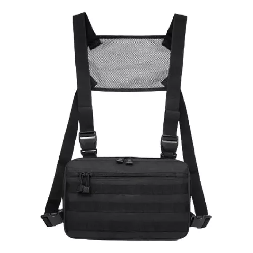 BANANO TÁCTICO TIPO PECHERA MILITAR COLOR EN COLOR NEGRO - 1