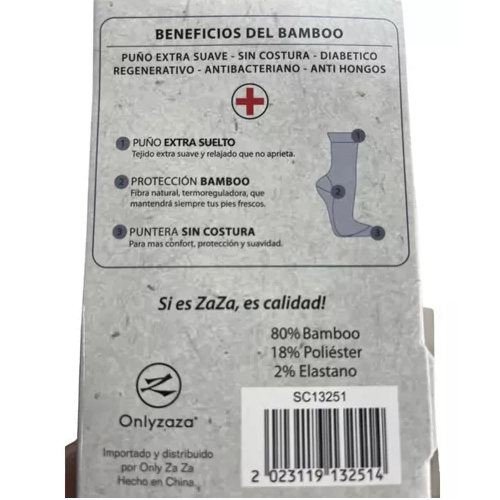 PACK DE 5 CALCETINES DE BAMBÚ Y COBRE, DIABÉTICOS, COLORES OSCUROS - 4