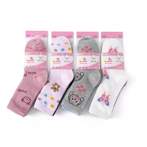 PACK DE 12 PARES DE CALCETINES LARGOS PARA NIÑA, DIBUJOS ANIMADOS DE BAMBÚ, TALLAS 2-10 - 5
