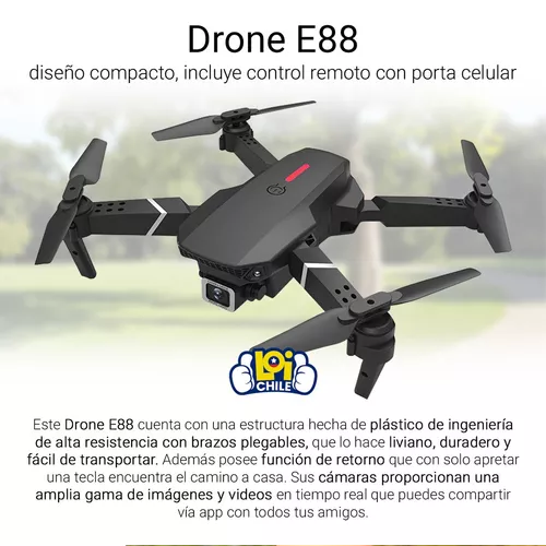 DRONE CON CÁMARA DUAL HD WIFI 3 BATERÍAS Y PROTECTORES COLOR EN COLOR NEGRO - 7