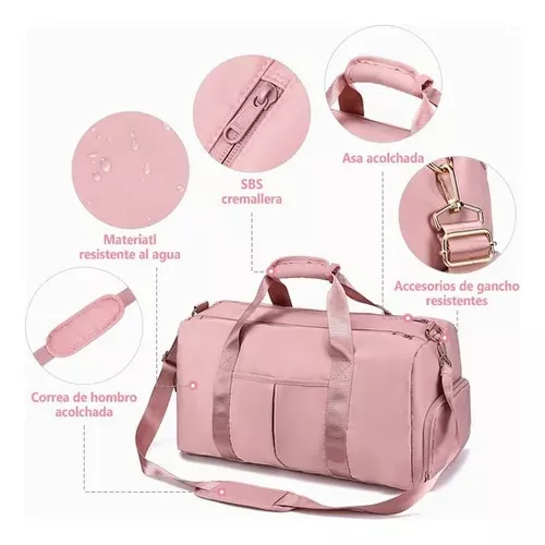 BOLSA DE GRAN CAPACIDAD PARA VIAJES Y DEPORTES, COLOR GRIS - 2