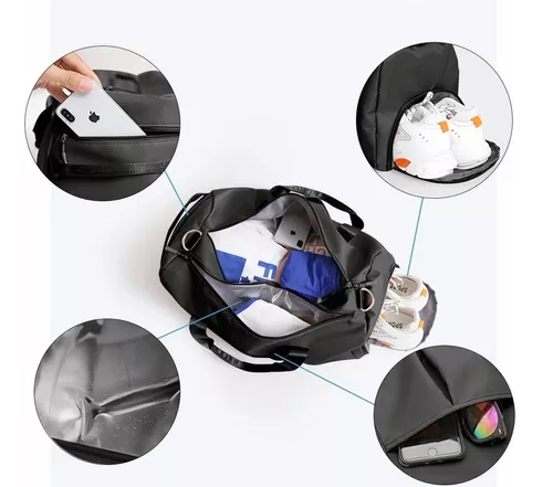 BOLSA DE GRAN CAPACIDAD PARA VIAJES Y DEPORTES, COLOR GRIS - 7