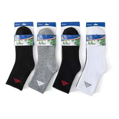 PACK DE 12 CALCETINES LARGOS DE BAMBÚ PARA HOMBRE, DEPORTIVOS, MULTICOLOR, TALLA 39-44 - 4