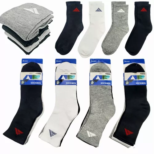 PACK DE 12 CALCETINES LARGOS DE BAMBÚ PARA HOMBRE, DEPORTIVOS, MULTICOLOR, TALLA 39-44 - 7