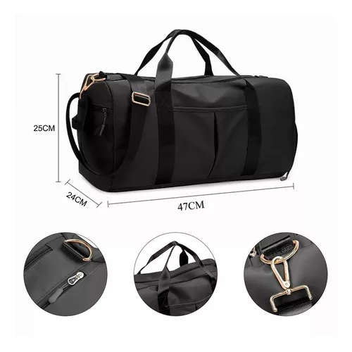 BOLSA DE GRAN CAPACIDAD PARA VIAJES Y DEPORTES, COLOR EN COLOR NEGRO - 4