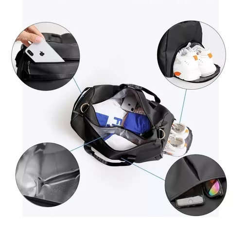 BOLSA DE GRAN CAPACIDAD PARA VIAJES Y DEPORTES, COLOR EN COLOR NEGRO - 5
