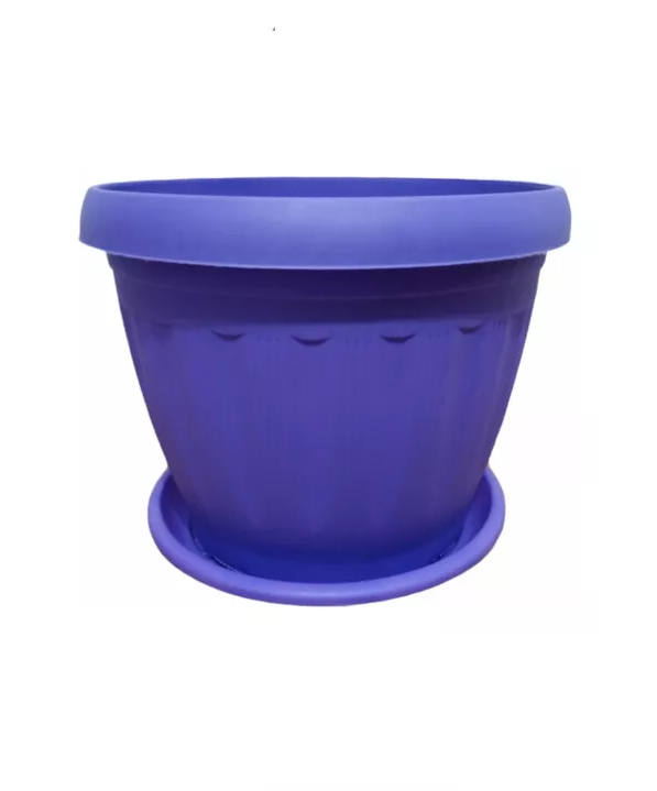 MACETERO REDONDO CON PLATO 30CM MORADO - 1
