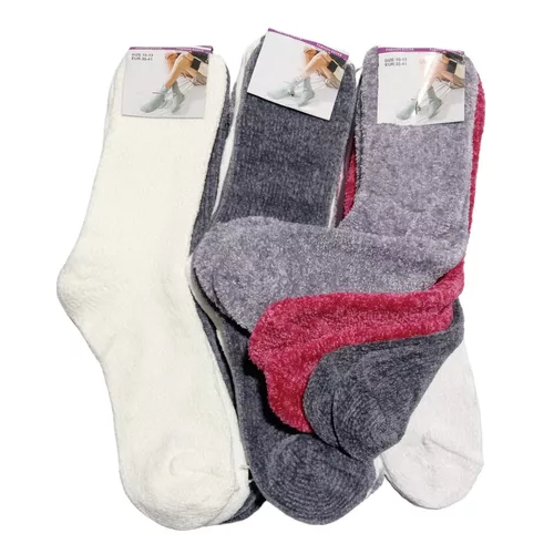 PACK DE 12 CALCETINES PARA MUJER, TOALLA POLAR, UNICOLOR + DISEÑOS, MULTICOLOR - 1