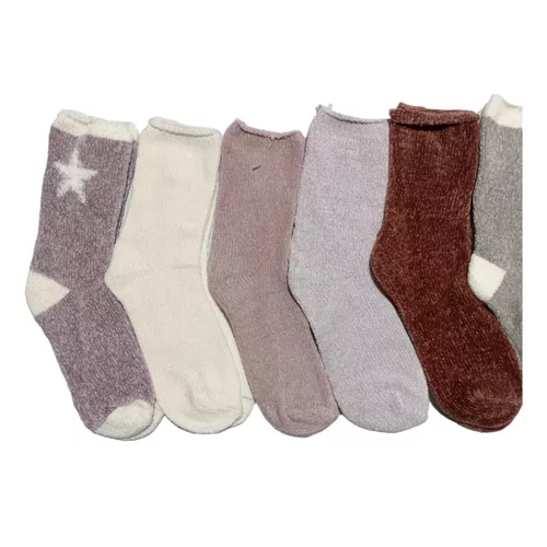PACK DE 12 CALCETINES PARA MUJER, TOALLA POLAR, UNICOLOR + DISEÑOS, MULTICOLOR - 3