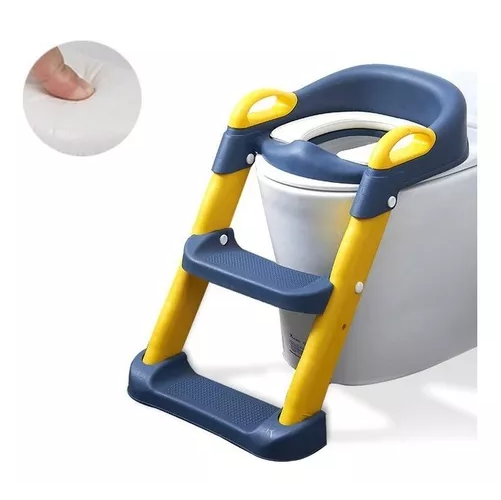 ASIENTO ADAPTADOR CON ESCALERA PARA INODORO WC PARA NIÑOS, ACOLCHADO - 1