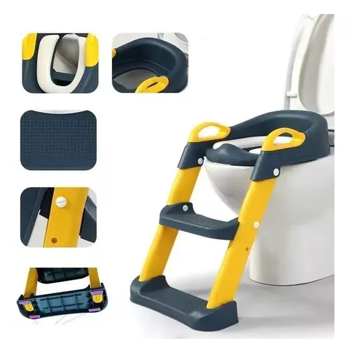 ASIENTO ADAPTADOR CON ESCALERA PARA INODORO WC PARA NIÑOS, ACOLCHADO - 2