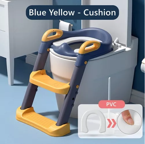 ASIENTO ADAPTADOR CON ESCALERA PARA INODORO WC PARA NIÑOS, ACOLCHADO - 3