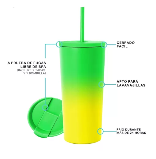 VASO TÉRMICO MUG LH 700 LT, ACERO INOXIDABLE, VERDE LIMÓN - 3