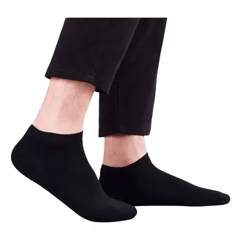 PACK DE 12 PARES DE CALCETINES DE BAMBÚ DEPORTIVOS TOBILLERAS, COLOR NEGRO, TALLA 39-45 - 2