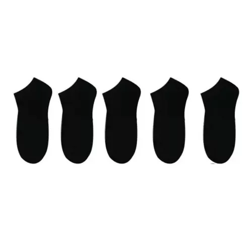 PACK DE 12 PARES DE CALCETINES DE BAMBÚ DEPORTIVOS TOBILLERAS, COLOR NEGRO, TALLA 39-45 - 5