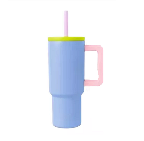 VASO TÉRMICO MUG, 900 LT, ACERO INOXIDABLE, CELESTE - 1