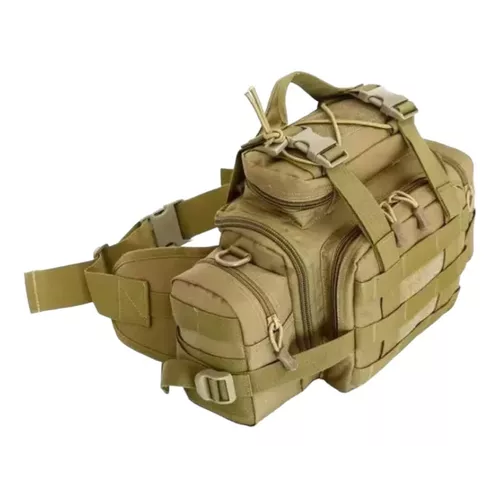 BOLSO BANANO GIGANTE TIPO BOTIQUÍN TÁCTICO MILITAR EN COLOR CAFE - 1