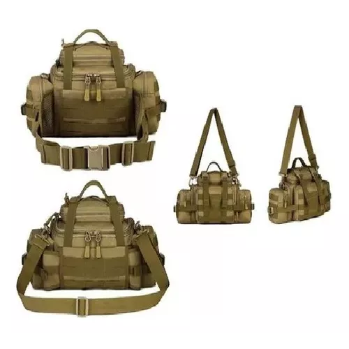 BOLSO BANANO GIGANTE TIPO BOTIQUÍN TÁCTICO MILITAR EN COLOR CAFE - 3