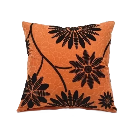 FUNDAS DE COJÍN CON DISEÑOS Y COLORES 43X43 CM - GIRASOL NARANJA - 1