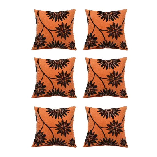 FUNDAS DE COJÍN CON DISEÑOS Y COLORES 43X43 CM - GIRASOL NARANJA - 2